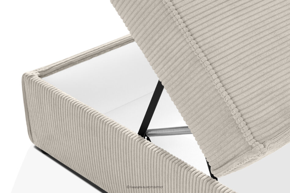ROTI Łóżko dla nastolatka typu sofa w tkaninie sztruks 90 cm kremowy kremowy - zdjęcie 11