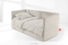 ROTI Łóżko dla nastolatka typu sofa w tkaninie sztruks 90 cm kremowy kremowy - zdjęcie 2