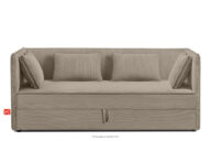 Łóżko dla nastolatka typu sofa w tkaninie sztruks 90 cm beżowy