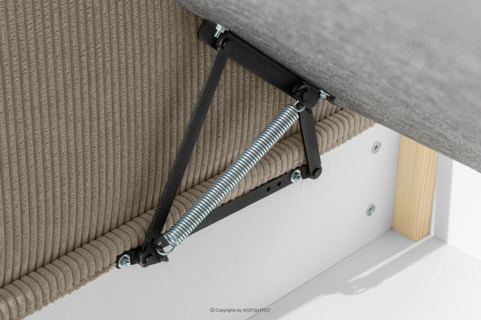 ROTI Łóżko dla nastolatka typu sofa w tkaninie sztruks 90 cm beżowy beżowy - zdjęcie 6