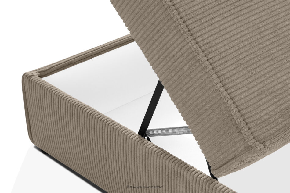 ROTI Łóżko dla nastolatka typu sofa w tkaninie sztruks 90 cm beżowy beżowy - zdjęcie 11