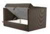 ROTI Łóżko dla nastolatka typu sofa w tkaninie sztruks 90 cm brązowy brązowy - zdjęcie 5