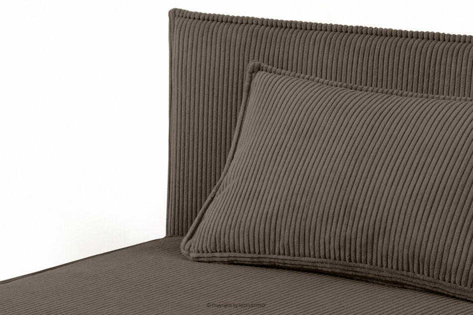 ROTI Łóżko dla nastolatka typu sofa w tkaninie sztruks 90 cm brązowy brązowy - zdjęcie 5