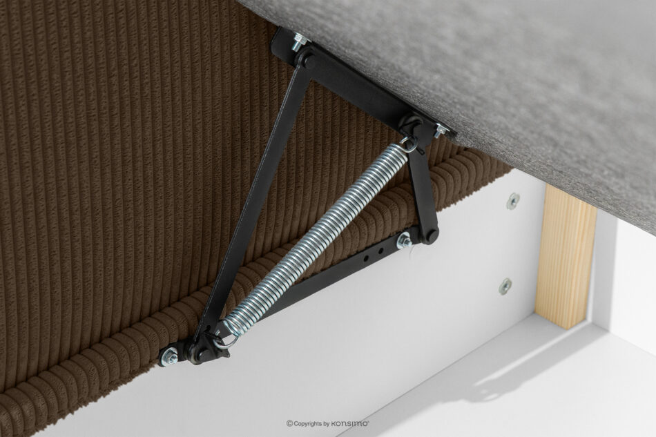 ROTI Łóżko z oparciem typu sofa w tkaninie sztruks 90 cm ciemny brązowy ciemny brązowy - zdjęcie 6