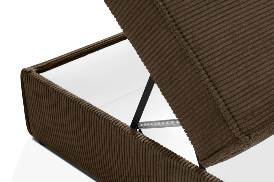 ROTI Łóżko z oparciem typu sofa w tkaninie sztruks 90 cm ciemny brązowy ciemny brązowy - zdjęcie 11
