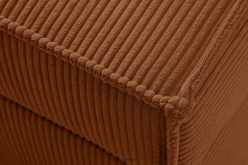 ROTI Łóżko z oparciem typu sofa w tkaninie sztruks 90 cm rudy rudy - zdjęcie 7