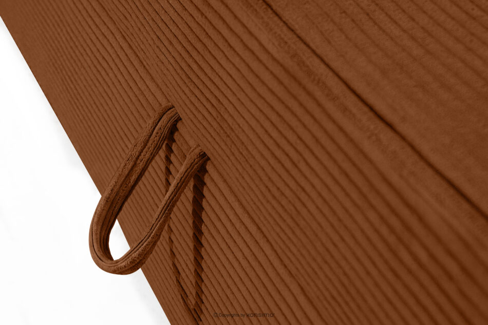 ROTI Łóżko z oparciem typu sofa w tkaninie sztruks 90 cm rudy rudy - zdjęcie 8