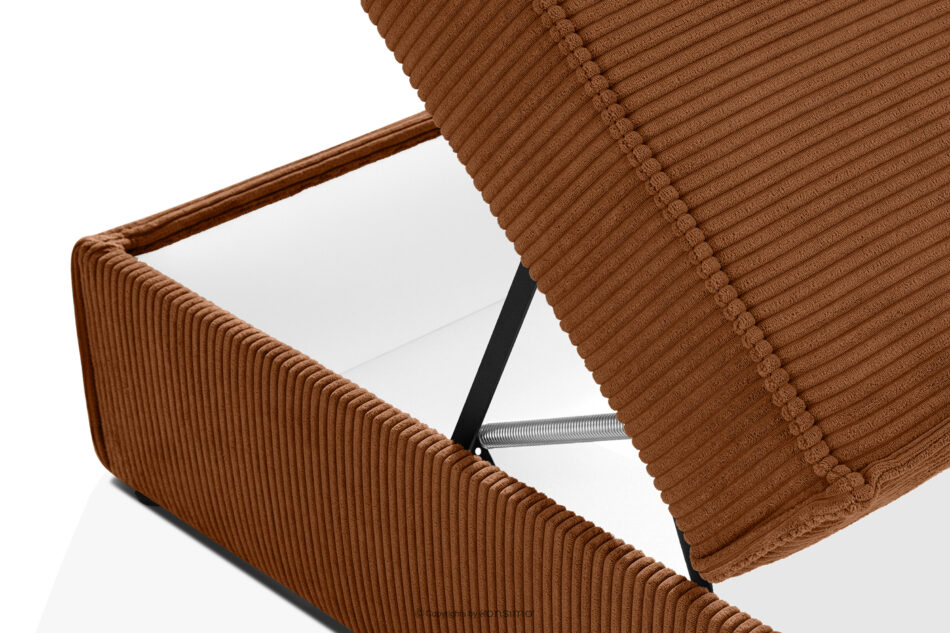 ROTI Łóżko z oparciem typu sofa w tkaninie sztruks 90 cm rudy rudy - zdjęcie 11