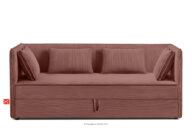 Łóżko z oparciem typu sofa w tkaninie sztruks 90 cm różowy