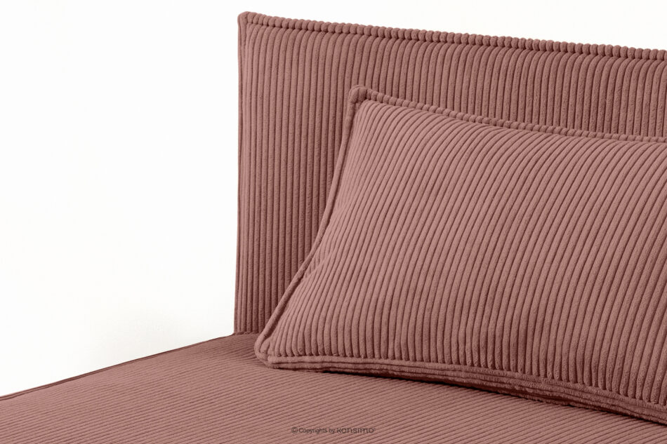 ROTI Łóżko z oparciem typu sofa w tkaninie sztruks 90 cm różowy różowy - zdjęcie 5
