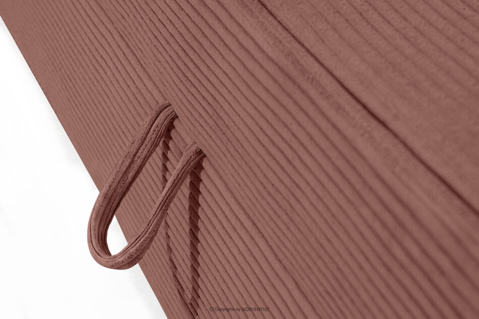 ROTI Łóżko z oparciem typu sofa w tkaninie sztruks 90 cm różowy różowy - zdjęcie 8