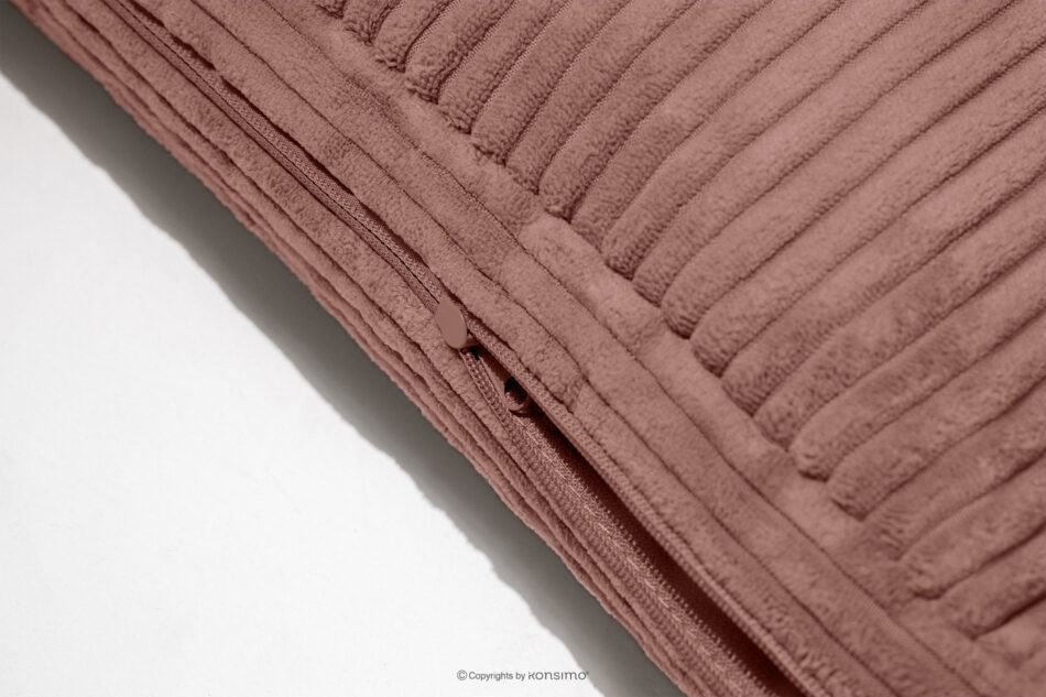 ROTI Łóżko z oparciem typu sofa w tkaninie sztruks 90 cm różowy różowy - zdjęcie 10