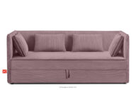 Łóżko z oparciem typu sofa w tkaninie sztruks 90 cm jasny fioletowy