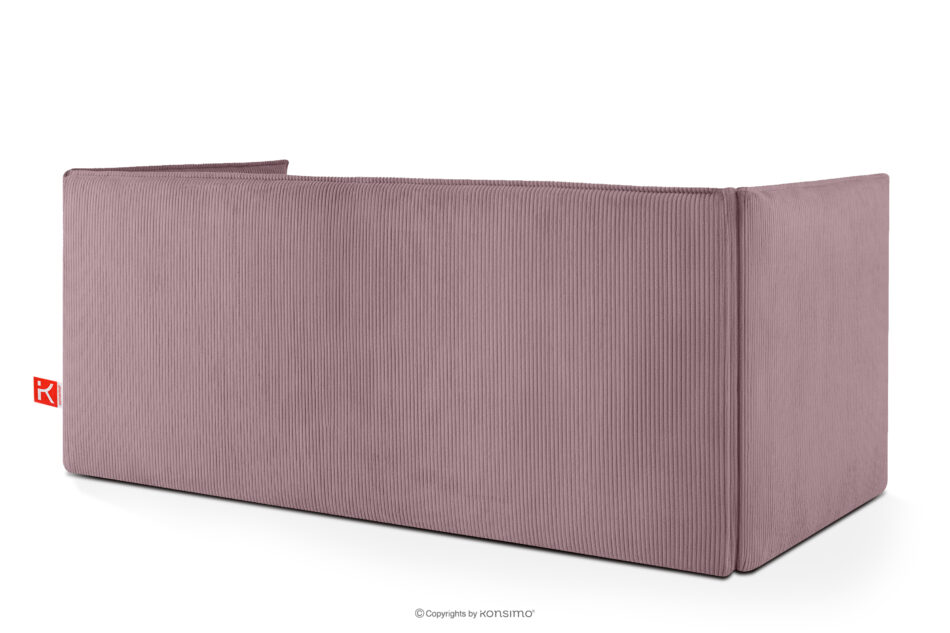 ROTI Łóżko z oparciem typu sofa w tkaninie sztruks 90 cm jasny fioletowy jasny fioletowy - zdjęcie 3
