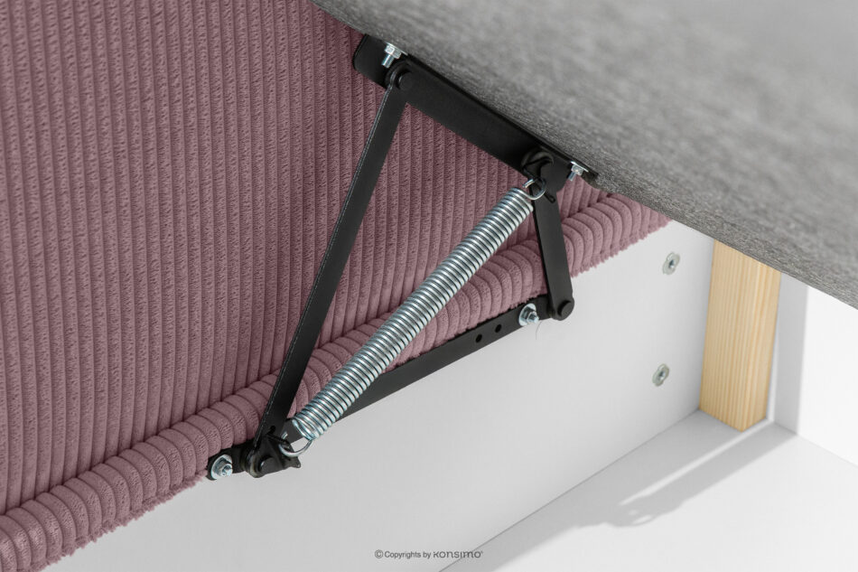 ROTI Łóżko z oparciem typu sofa w tkaninie sztruks 90 cm jasny fioletowy jasny fioletowy - zdjęcie 6