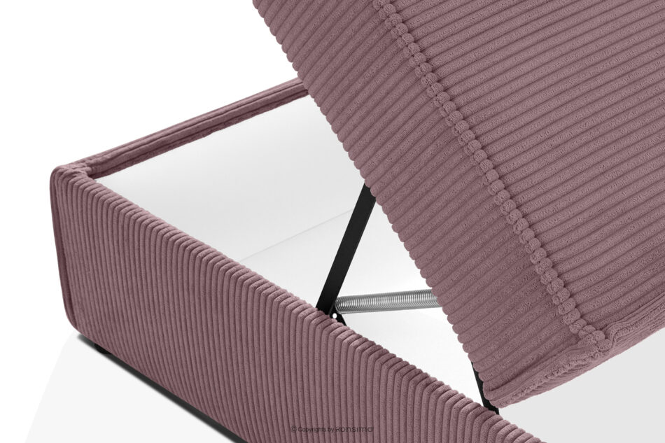 ROTI Łóżko z oparciem typu sofa w tkaninie sztruks 90 cm jasny fioletowy jasny fioletowy - zdjęcie 11