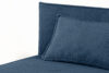 ROTI Łóżko z oparciem typu sofa w tkaninie sztruks 90 cm granatowy granatowy - zdjęcie 6