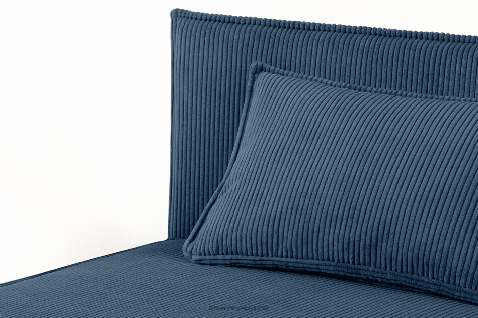 ROTI Łóżko z oparciem typu sofa w tkaninie sztruks 90 cm granatowy granatowy - zdjęcie 5