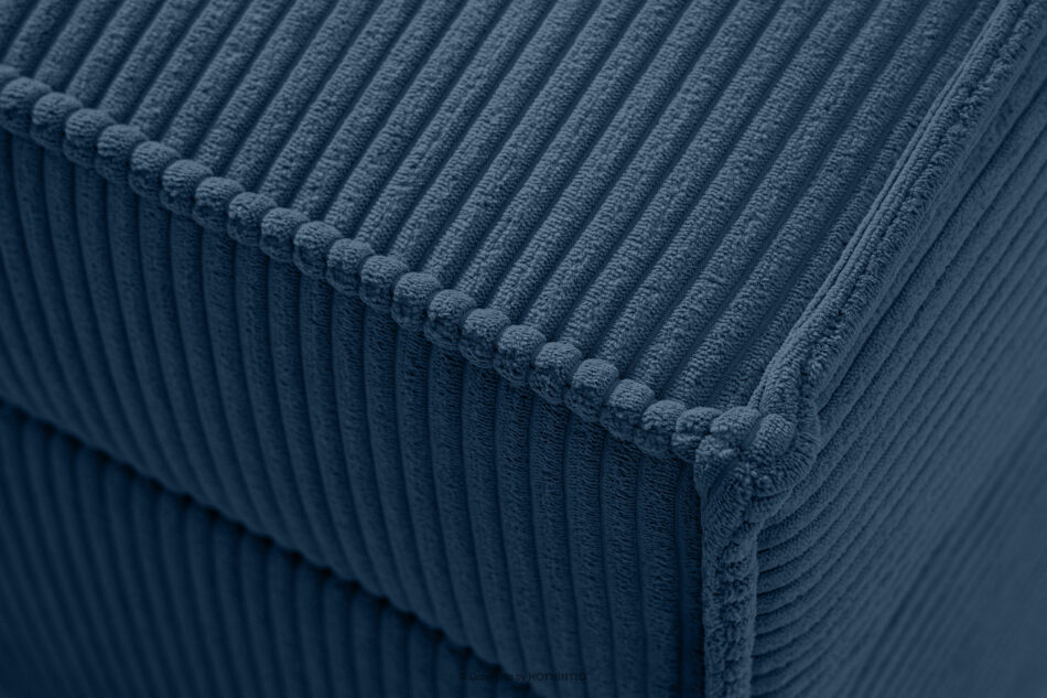 ROTI Łóżko z oparciem typu sofa w tkaninie sztruks 90 cm granatowy granatowy - zdjęcie 7