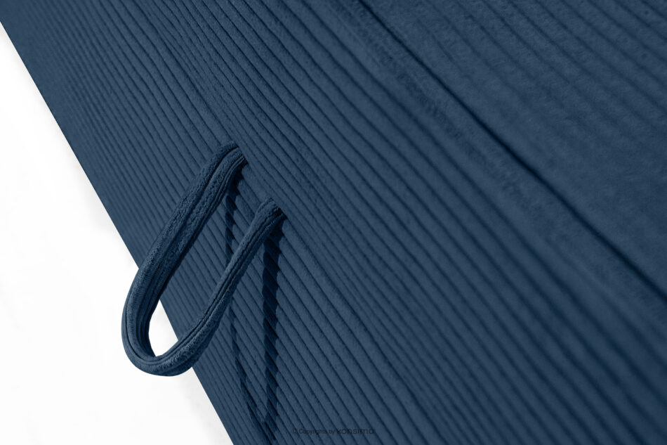 ROTI Łóżko z oparciem typu sofa w tkaninie sztruks 90 cm granatowy granatowy - zdjęcie 8