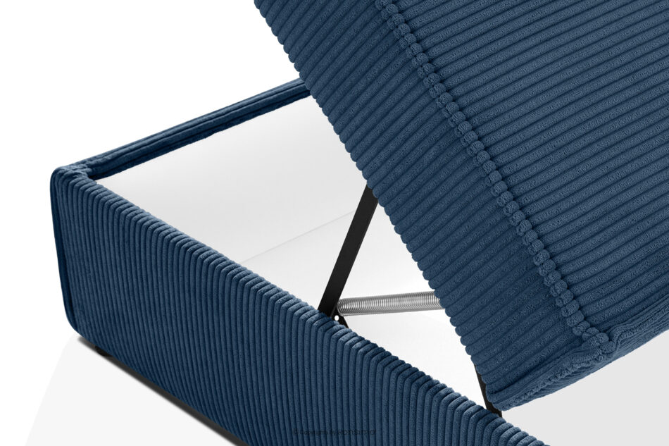 ROTI Łóżko z oparciem typu sofa w tkaninie sztruks 90 cm granatowy granatowy - zdjęcie 11