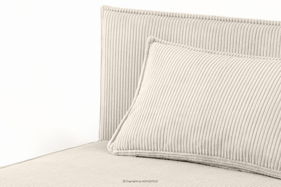 ROTI Łóżko z oparciem typu sofa w tkaninie sztruks 90 cm ecru ecru - zdjęcie 5