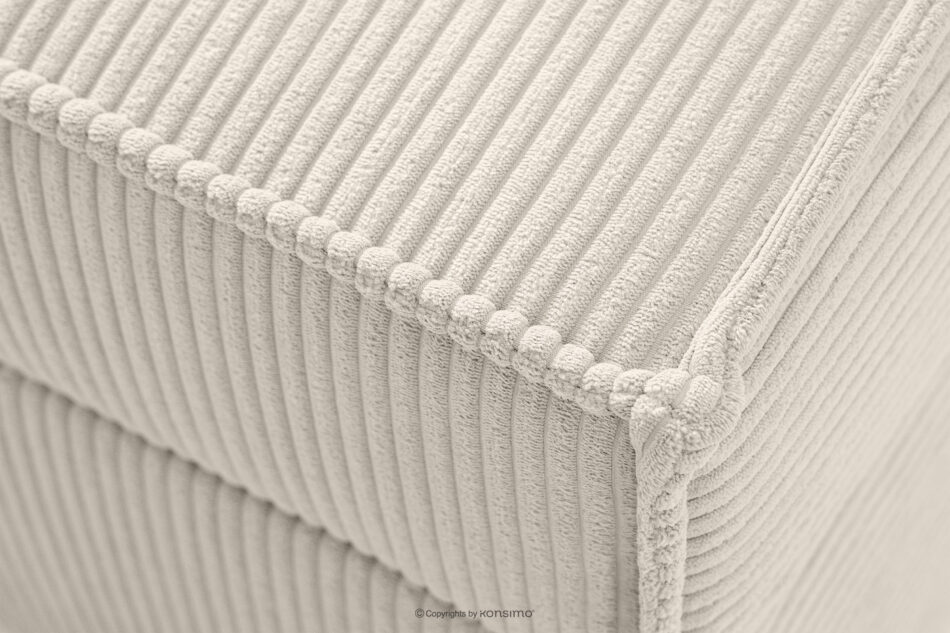 ROTI Łóżko z oparciem typu sofa w tkaninie sztruks 90 cm ecru ecru - zdjęcie 7