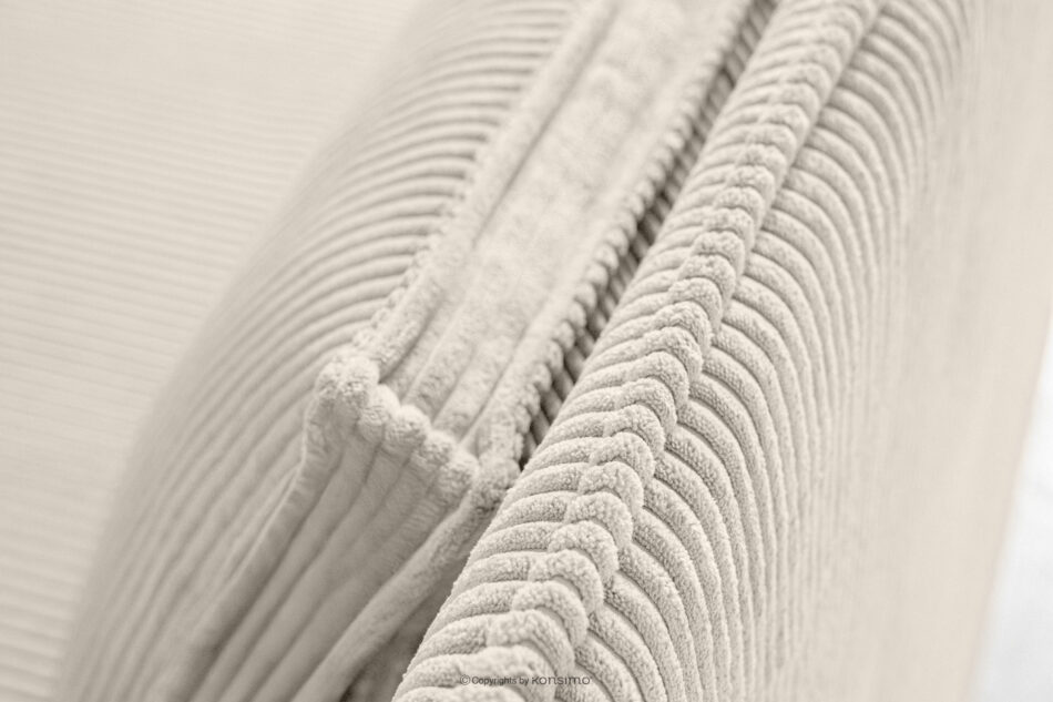 ROTI Łóżko z oparciem typu sofa w tkaninie sztruks 90 cm ecru ecru - zdjęcie 9