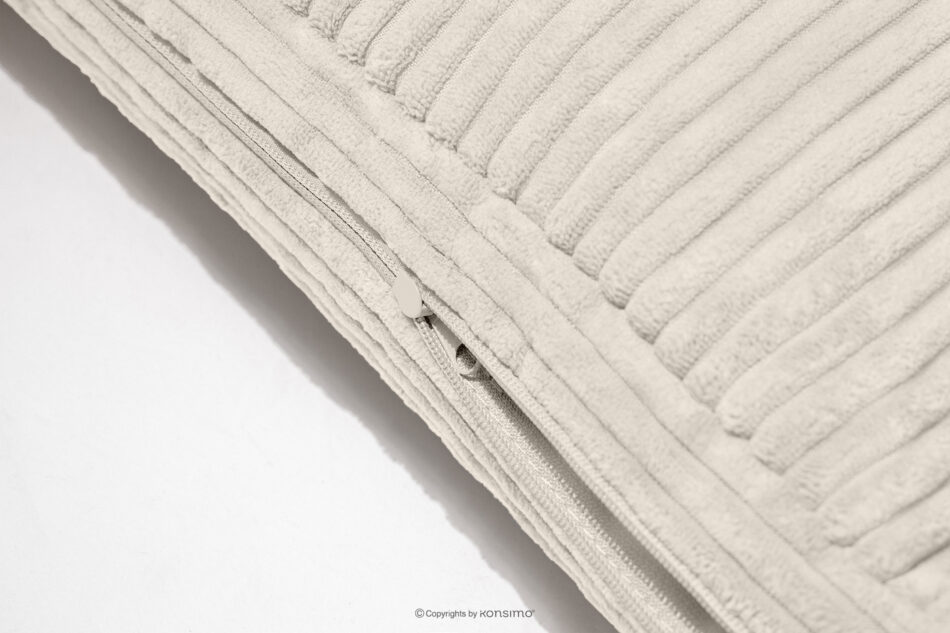 ROTI Łóżko z oparciem typu sofa w tkaninie sztruks 90 cm ecru ecru - zdjęcie 10