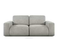 Sofa dwuosobowa modułowa w tkaninie boucle jasny popielaty
