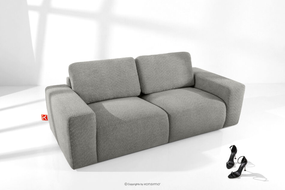 ZUCCO Sofa dwuosobowa modułowa w tkaninie boucle ciemny popielaty ciemny popielaty - zdjęcie 1