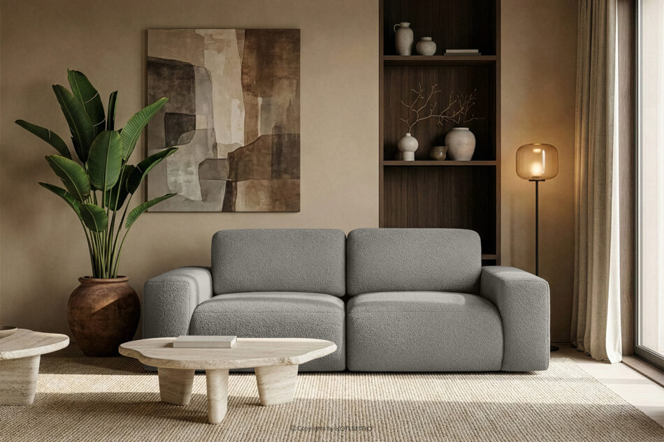 ZUCCO Sofa dwuosobowa modułowa w tkaninie boucle ciemny popielaty ciemny popielaty - zdjęcie 10