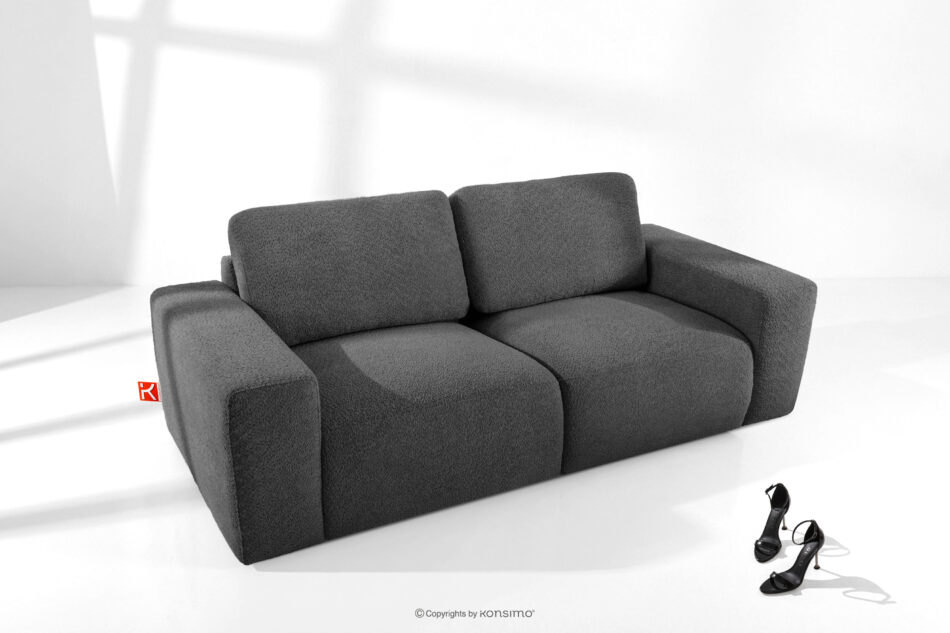 ZUCCO Sofa dwuosobowa modułowa w tkaninie boucle grafitowy grafitowy - zdjęcie 1
