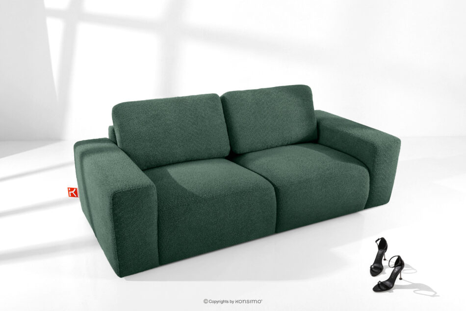 ZUCCO Sofa dwuosobowa modułowa w tkaninie boucle zielony zielony - zdjęcie 1