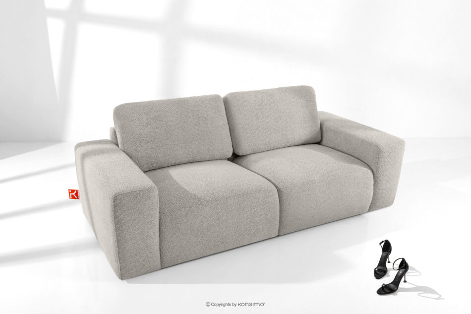ZUCCO Sofa dwuosobowa modułowa w tkaninie boucle brązowy brązowy - zdjęcie 1