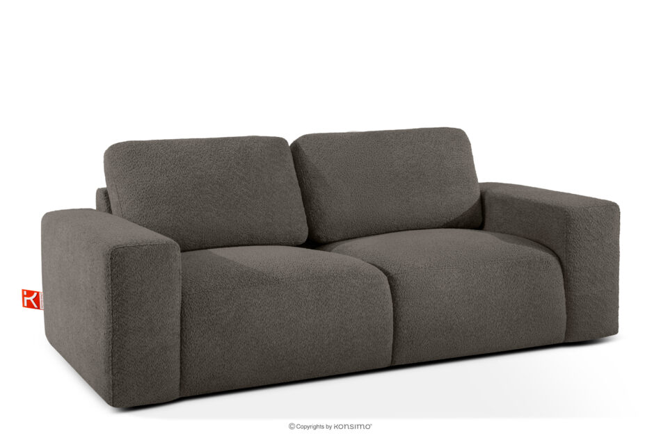 ZUCCO Sofa dwuosobowa modułowa w tkaninie boucle ciemny brązowy ciemny brązowy - zdjęcie 2