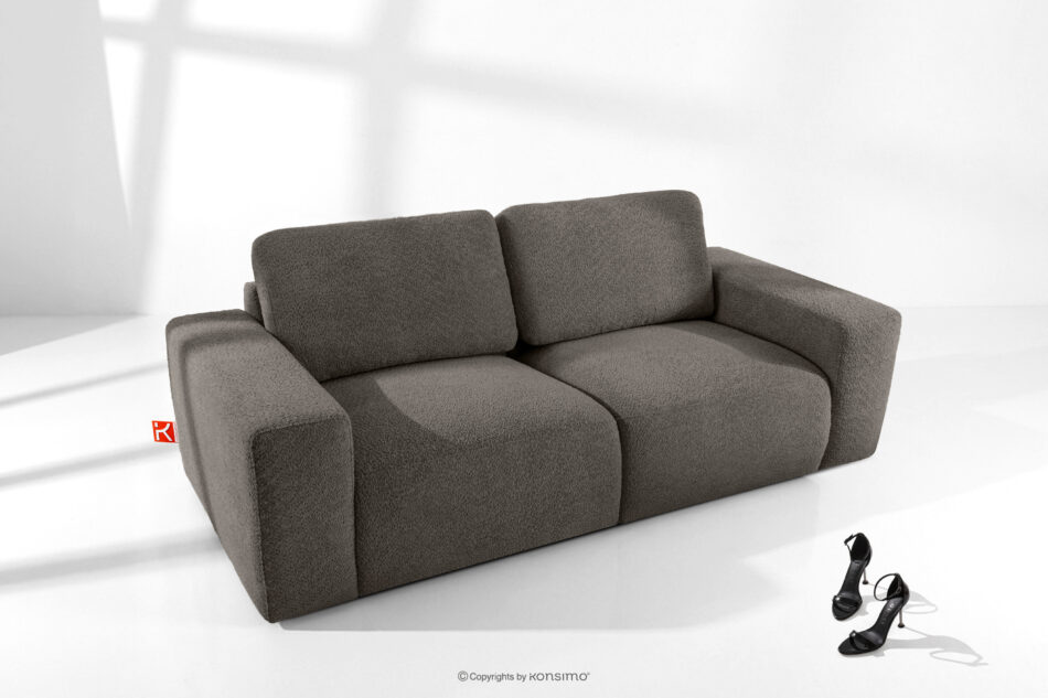 ZUCCO Sofa dwuosobowa modułowa w tkaninie boucle ciemny brązowy ciemny brązowy - zdjęcie 1