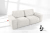 ZUCCO Sofa dwuosobowa modułowa w tkaninie boucle ecru ecru - zdjęcie 2