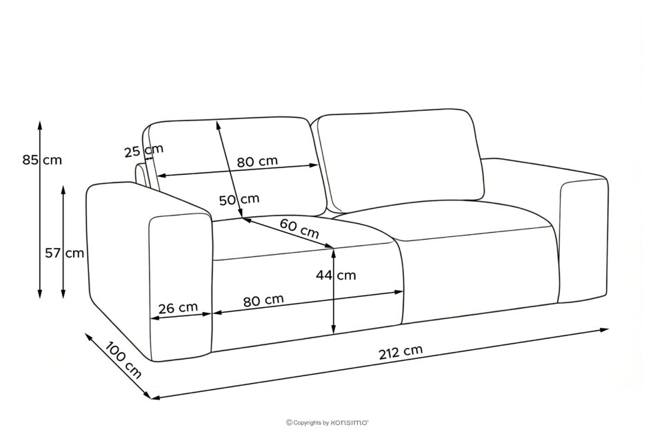 ZUCCO Sofa dwuosobowa modułowa w tkaninie boucle ciemny niebieski ciemny niebieski - zdjęcie 11