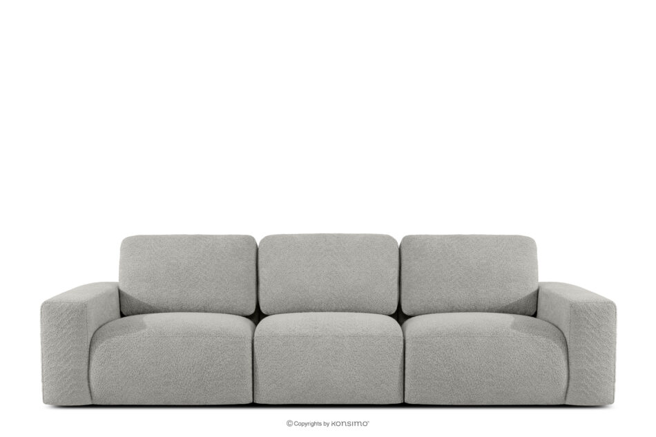 ZUCCO Sofa trzyosobowa modułowa w tkaninie boucle jasny popielaty jasny popielaty - zdjęcie 0