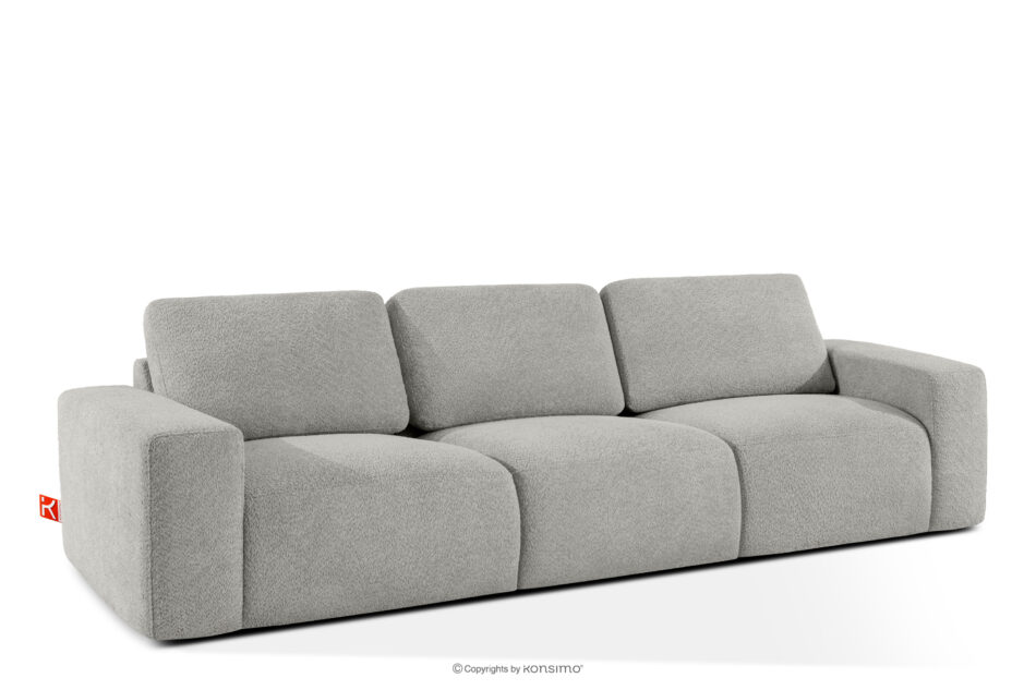 ZUCCO Sofa trzyosobowa modułowa w tkaninie boucle jasny popielaty jasny popielaty - zdjęcie 2