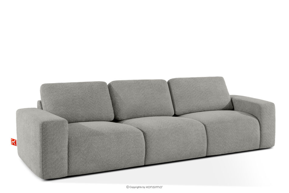 ZUCCO Sofa trzyosobowa modułowa w tkaninie boucle ciemny popielaty ciemny popielaty - zdjęcie 2