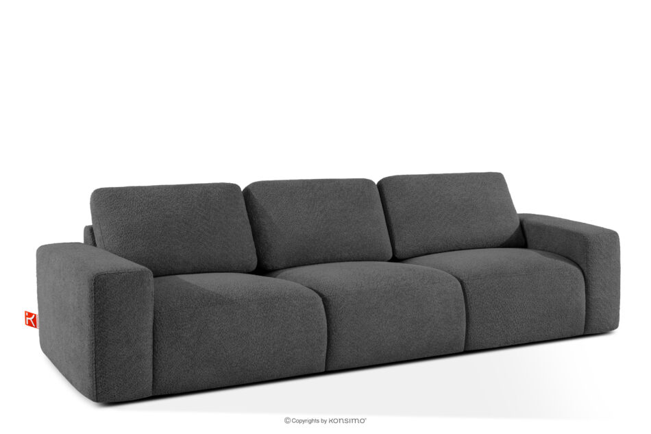 ZUCCO Sofa trzyosobowa modułowa w tkaninie boucle grafitowy grafitowy - zdjęcie 2