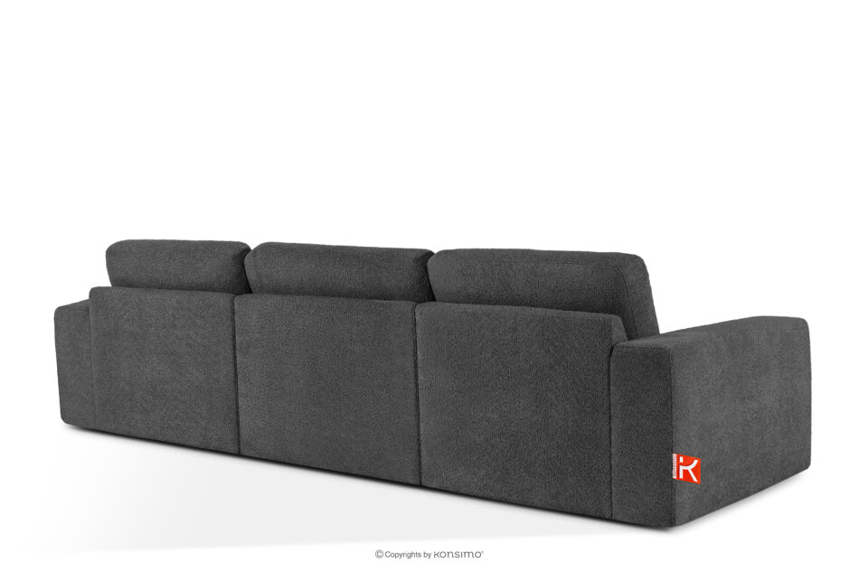 ZUCCO Sofa trzyosobowa modułowa w tkaninie boucle grafitowy grafitowy - zdjęcie 3