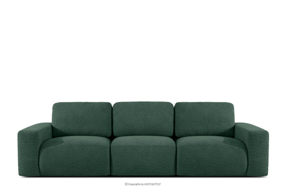 ZUCCO Sofa trzyosobowa modułowa w tkaninie boucle zielony zielony - zdjęcie 0