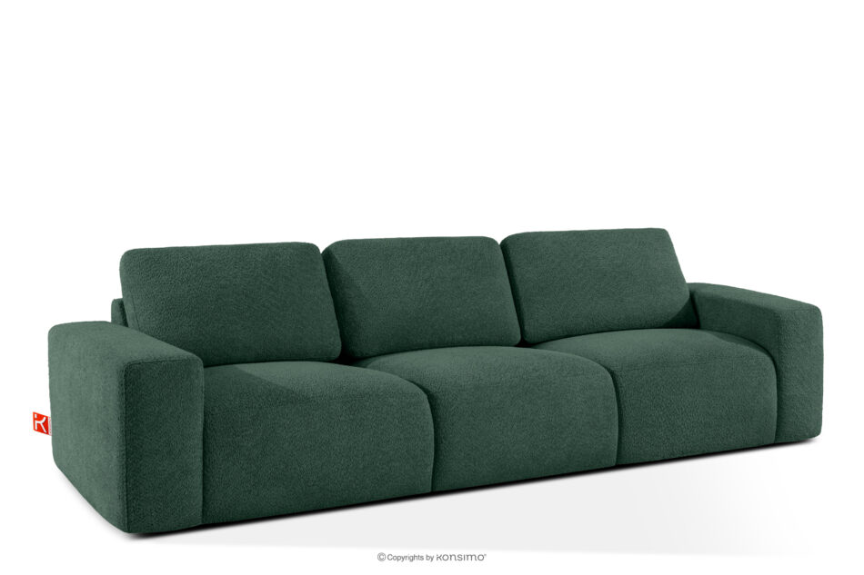 ZUCCO Sofa trzyosobowa modułowa w tkaninie boucle zielony zielony - zdjęcie 2