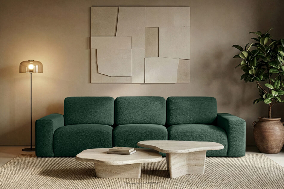 ZUCCO Sofa trzyosobowa modułowa w tkaninie boucle zielony zielony - zdjęcie 10