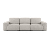 Sofa trzyosobowa modułowa w tkaninie boucle brązowy