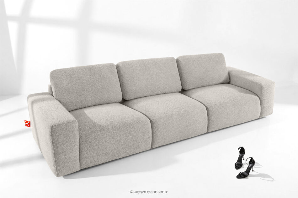 ZUCCO Sofa trzyosobowa modułowa w tkaninie boucle brązowy brązowy - zdjęcie 1
