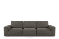 Sofa trzyosobowa modułowa w tkaninie boucle ciemny brązowy